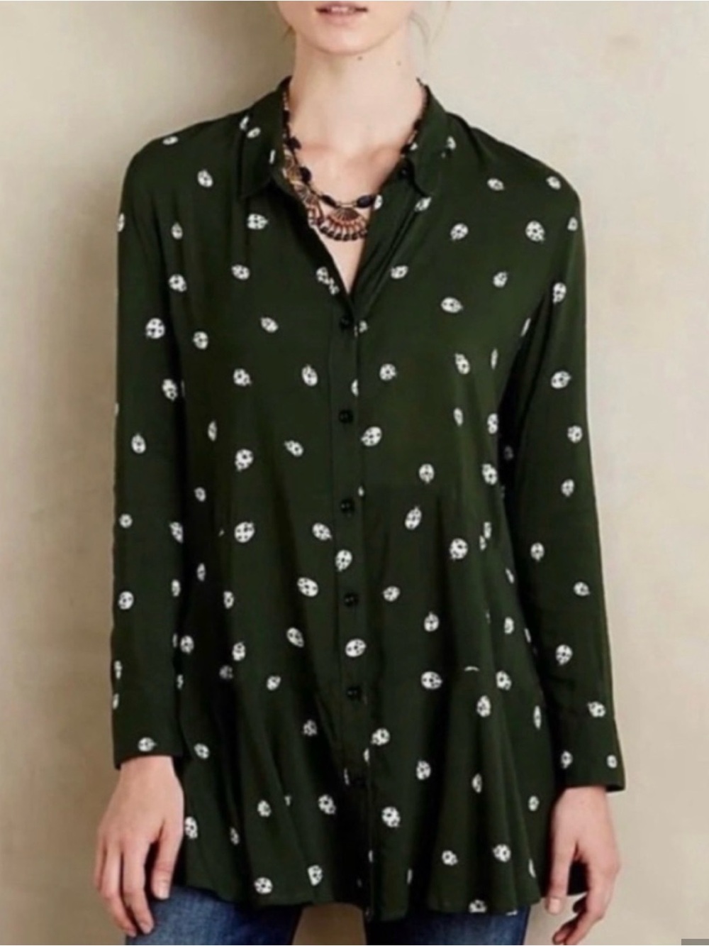 11.1. TYLHO by Anthropologie Ladybug Print
Long Sleeve Tunic -XS